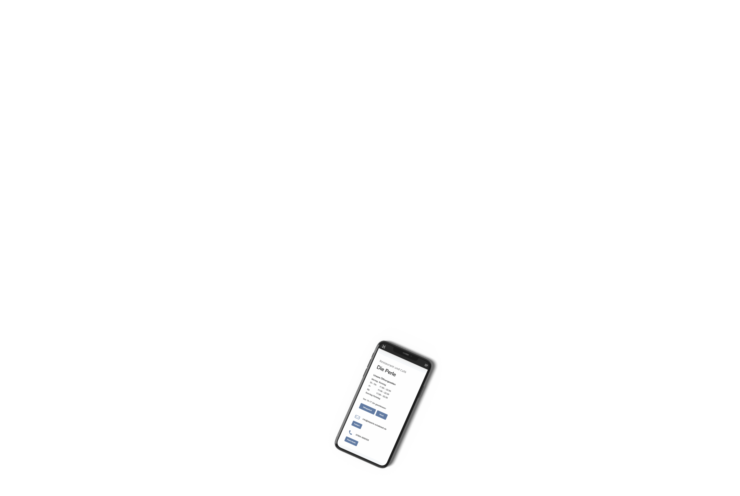 Smartphone zeigt Restaurantinformationen an.
