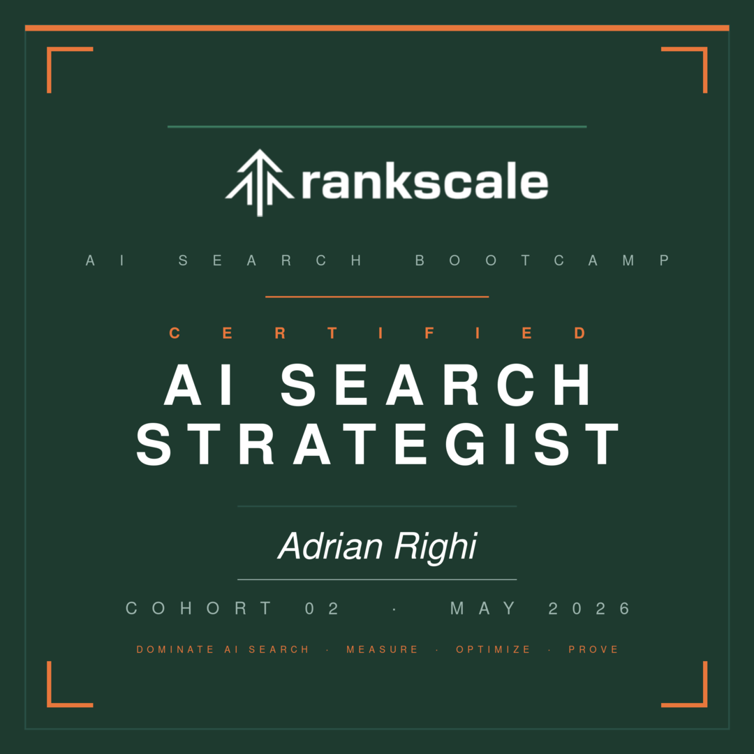 rankscale badge adrian righi GEO SEO AI Search Strategist KI-Experte KI-Manager Freiburg SEO-Audit EEAT-Analyse